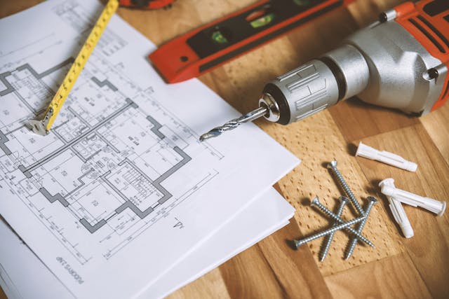 tools and building plans